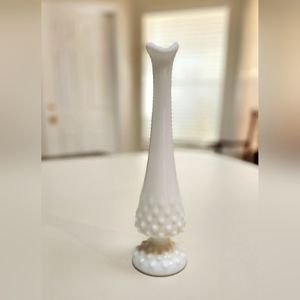 Fenton Milk Glass Hobnail Swung Bud Vase 2 of 2 Listed